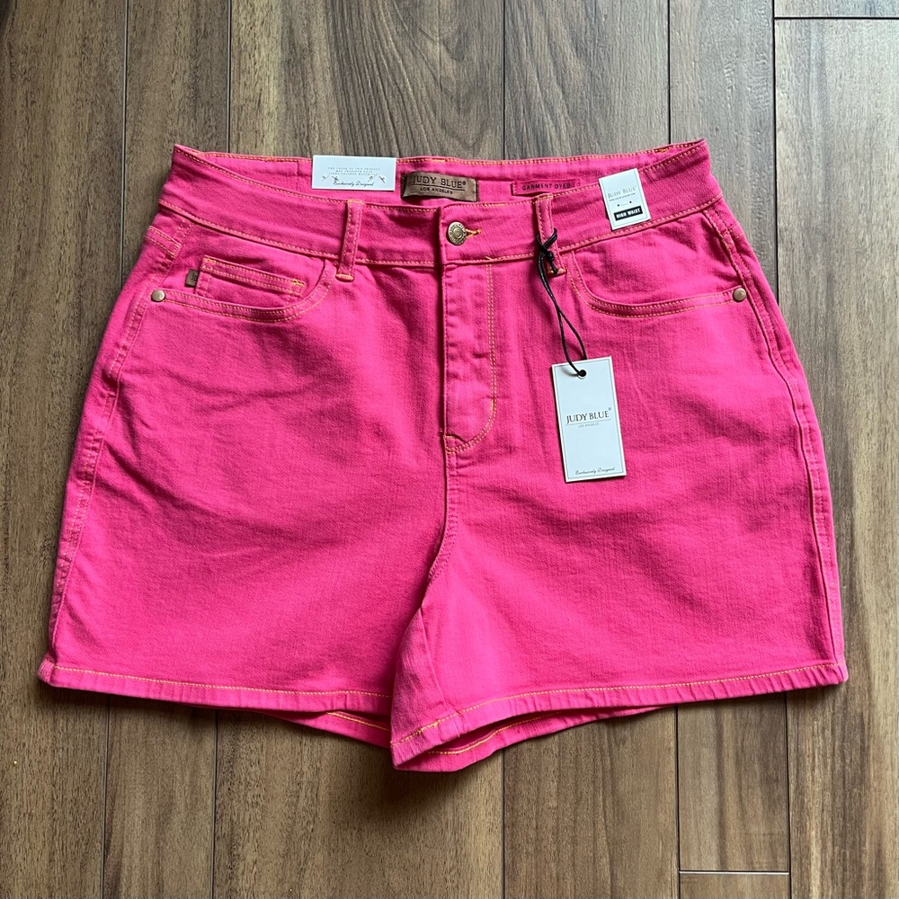 Judy Blue High Waist Magenta Denim Shorts Plus Size 1XL 14-16W
